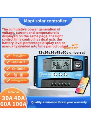 MPPT Solar Controller 30A100A Automatic Charging And Discharging Universal 12v24V36V48V60 Photovoltaic Generator-Color:Mppt 12v24v36v48v60v30a Universal Mobile Phone App Bluetooth - pzsku/Z80B4AFADA6975DFE76E4Z/45/1746224178/0058d866-baae-47c9-80ab-6807ebd96557