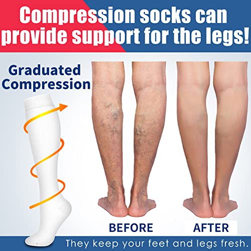 Laite Hebe 4 Pairs-Compression Socks for Women&Men Circulation-Best Support for Nurses,Running,Athletic - Image 2