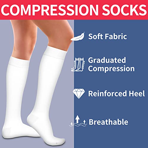 Laite Hebe 4 Pairs-Compression Socks for Women&Men Circulation-Best Support for Nurses,Running,Athletic - Image 5