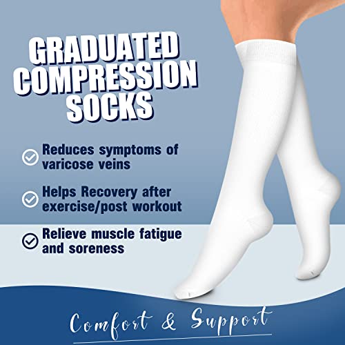 Laite Hebe 4 Pairs-Compression Socks for Women&Men Circulation-Best Support for Nurses,Running,Athletic - Image 3