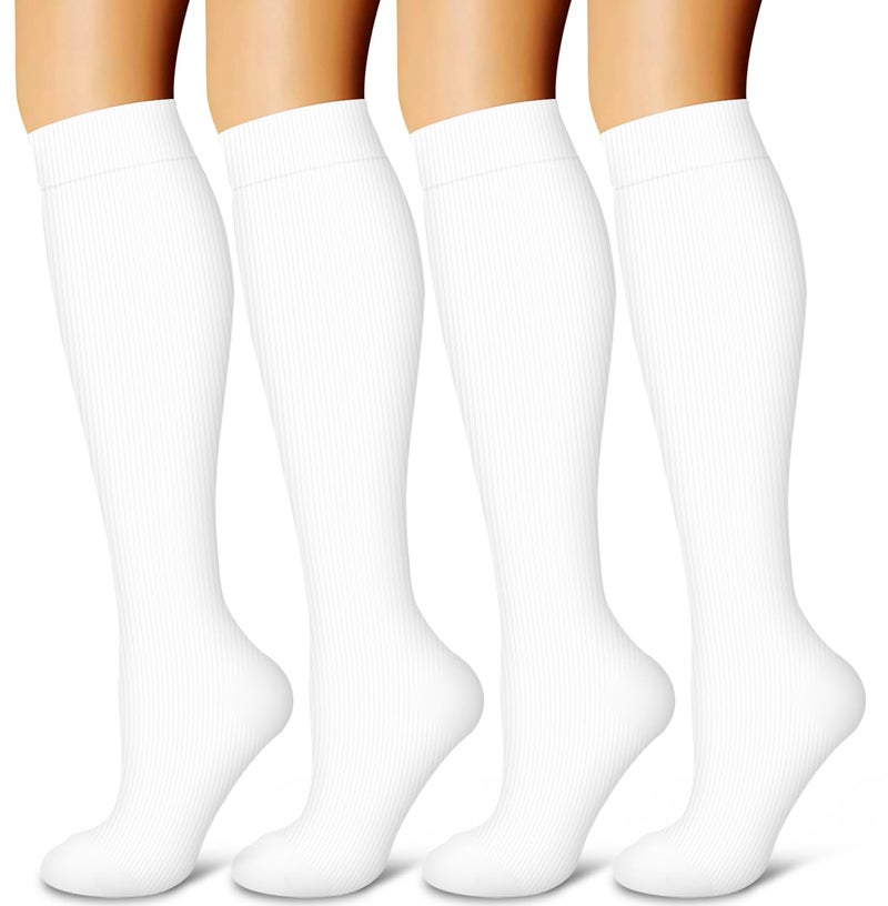 Laite Hebe 4 Pairs-Compression Socks for Women&Men Circulation-Best Support for Nurses,Running,Athletic - Image 1