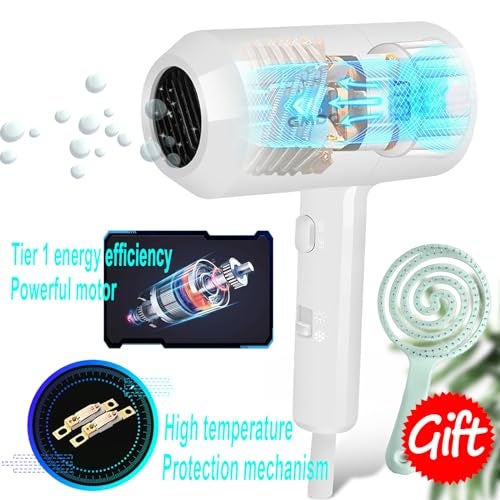 GMDQ Hotel Wall Mounted Hair Dryer for Bathroom,Restroom Professional Blow Dryer,with Stand Rack,Specialised Motor for Salon,Fast Drying - Gifts【Massage Comb,Screws+ Adhesive】 110V - Image 3