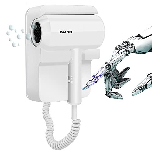 GMDQ Hotel Wall Mounted Hair Dryer for Bathroom,Restroom Professional Blow Dryer,with Stand Rack,Specialised Motor for Salon,Fast Drying - Gifts【Massage Comb,Screws+ Adhesive】 110V - Image 1