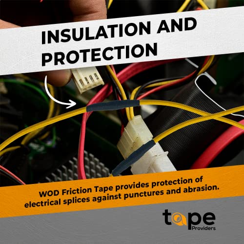 WOD Tape WOD FTC14 Black Friction Tape, 2 inch x 60 ft. – Wire Harness Electrical Tape, High Temperature Resistant Tape for Automotive Engine Cables Bundle & Sports Strong Grip. - Image 4