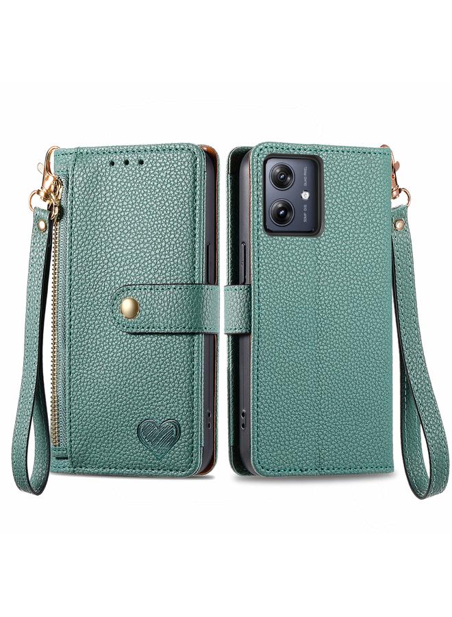 اس-توب جراب لهاتف Motorola Moto G54 جراب هاتف جلدي مزود بسحاب وحزام - Image 1