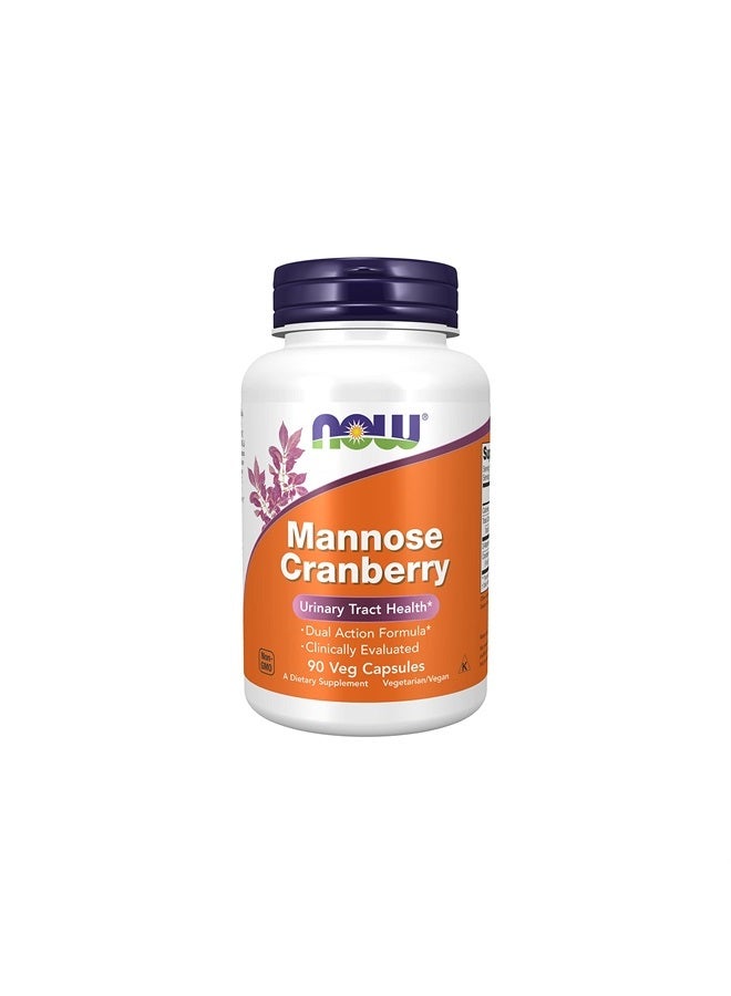 now Supplements, Mannose Cranberry, Dual Action Formula*, Clinically Evaluated, Urinary Tract Health*, 90 Veg Capsules - Image 1