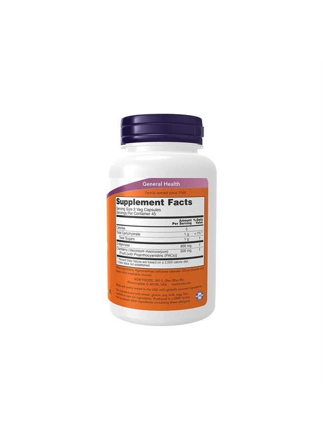 now Supplements, Mannose Cranberry, Dual Action Formula*, Clinically Evaluated, Urinary Tract Health*, 90 Veg Capsules - Image 2