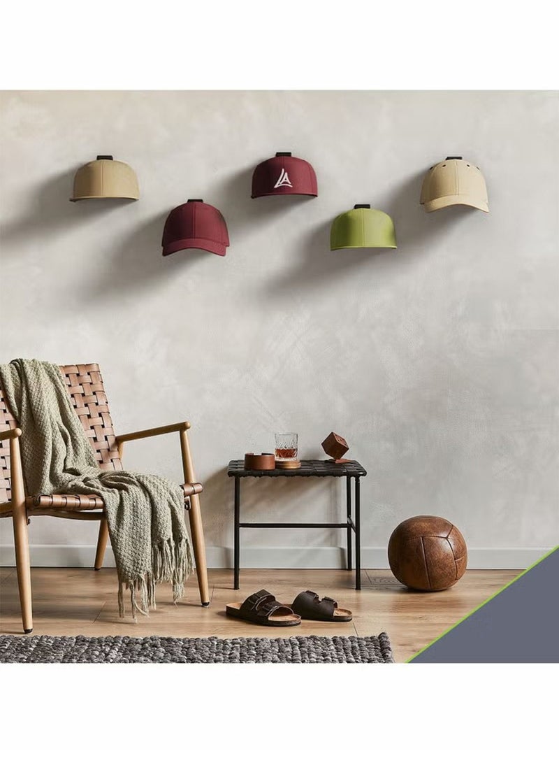 12 Pack Adhesive Hat Hooks for Wall Minimalist Hat Rack Design, No Drilling, Strong Hold Hat Hangers Black - Image 5