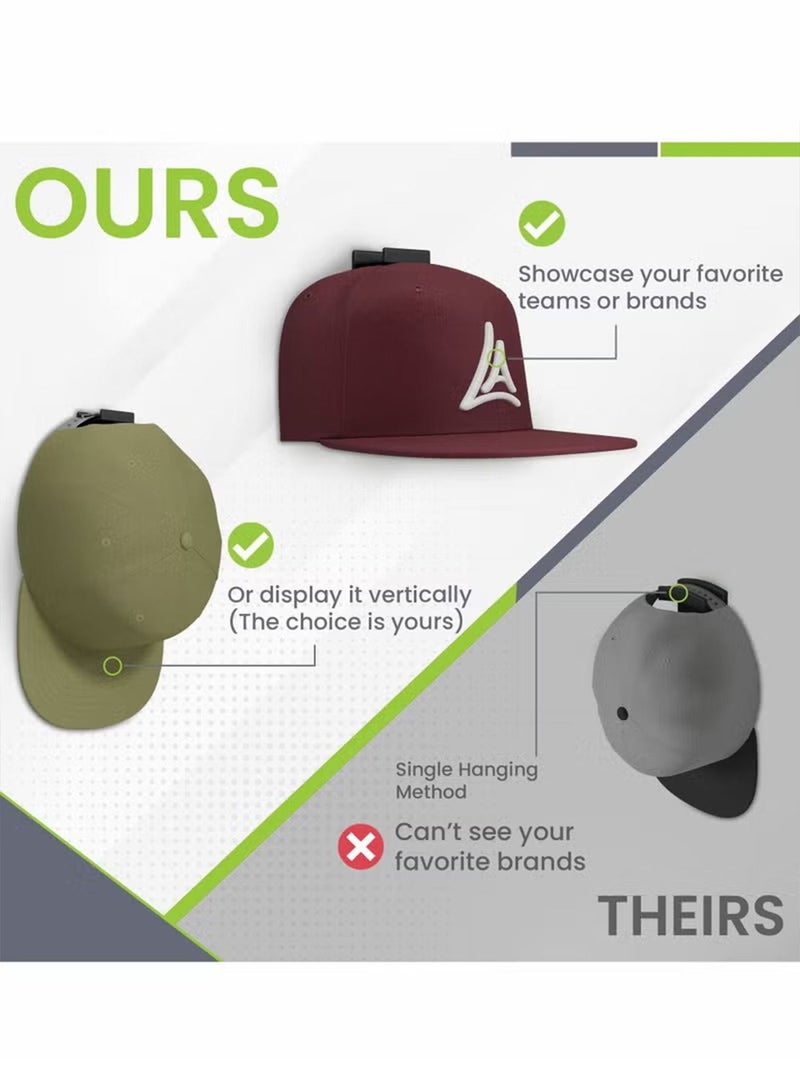 12 Pack Adhesive Hat Hooks for Wall Minimalist Hat Rack Design, No Drilling, Strong Hold Hat Hangers Black - Image 3