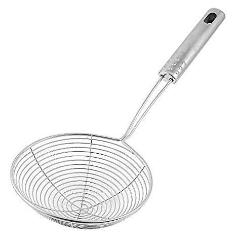 Vessel Crew Combo of Stainless Steel Potato Masher Egg Whisker Deep Fry Strainer and Momos Tong Set of 4pcs - Image 3