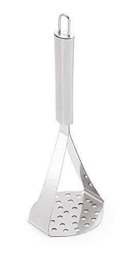 Vessel Crew Combo of Stainless Steel Potato Masher Egg Whisker Deep Fry Strainer and Momos Tong Set of 4pcs - Image 2