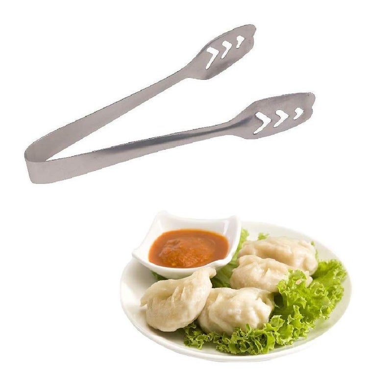 Vessel Crew Combo of Stainless Steel Potato Masher Egg Whisker Deep Fry Strainer and Momos Tong Set of 4pcs - Image 5