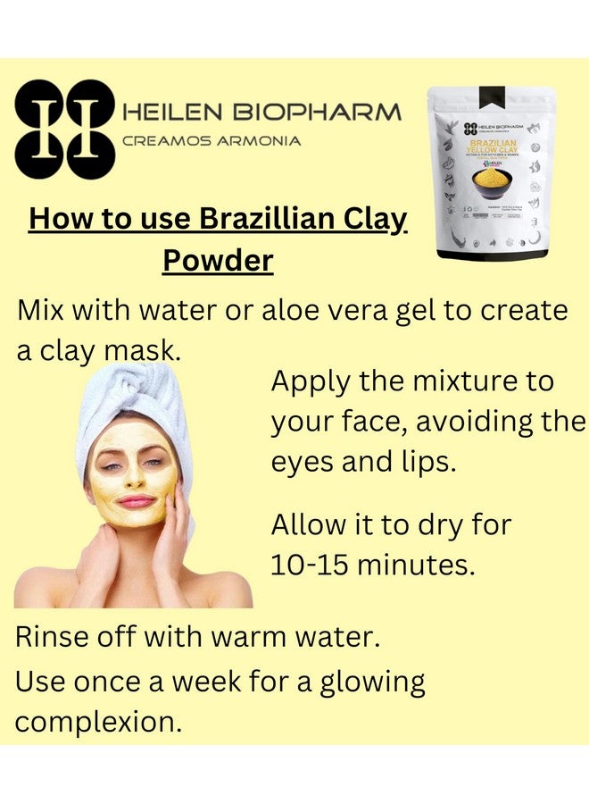 Heilen Biopharm Brazilian Yellow Clay Powder For Skin Improvement- 100 g Pack of 1 - Image 3