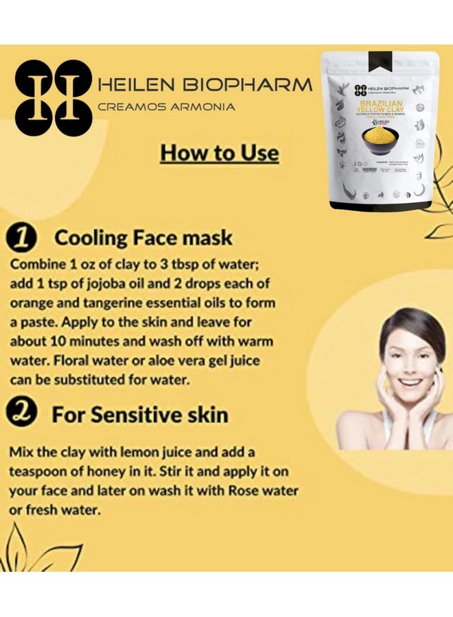 Heilen Biopharm Brazilian Yellow Clay Powder For Skin Improvement- 100 g Pack of 1 - Image 5