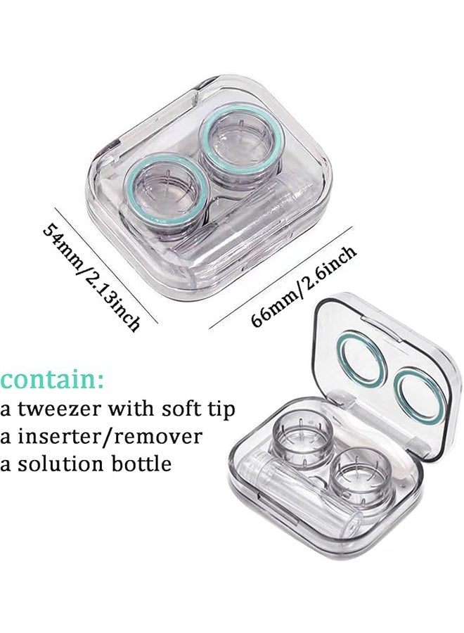 JS 4 Pack Flip Top Clear Contact Lens Case Travel Kit, Leak Proof Contact Case Holder with Tweezers Remover Tool, Contact Lens Soak Storage Kit for Travel & Home - Image 5
