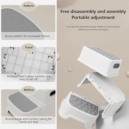 waqif Strong and Durable Plastic Seating Stool for Home Bedroom Bathroom Kitchen Living Room Office Plastic Nursery Stepping Stools for Bathroom - Image 2