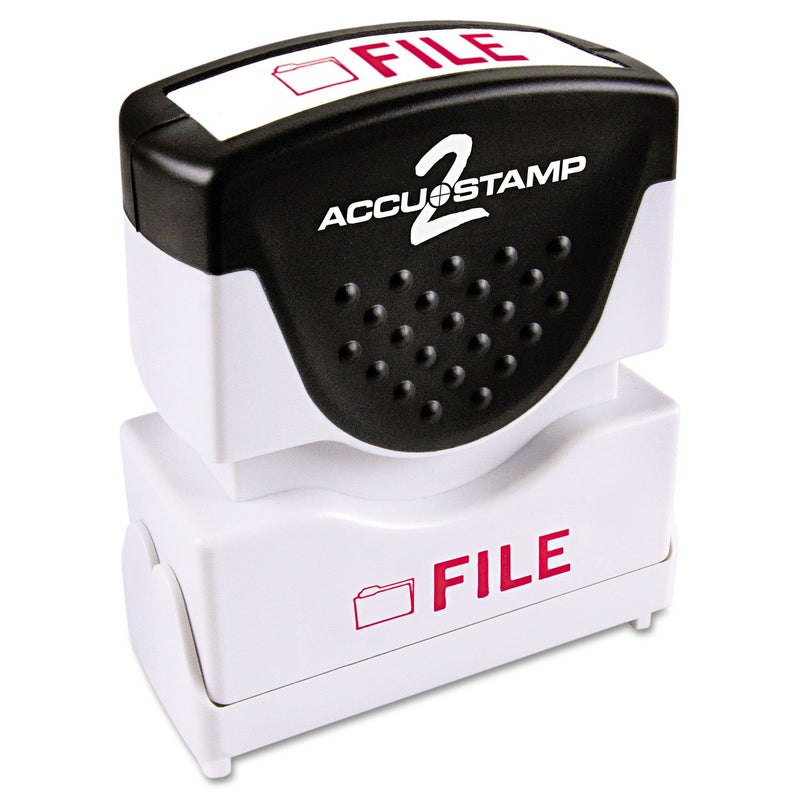 ACCUSTAMP2 035576 Pre-Inked Shutter Stamp with Microban, Red, File, 5/8 x 1/2 - Image 5
