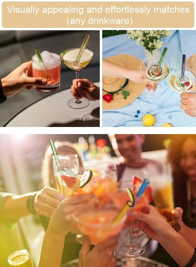 2 Pcs Breakproof Glass Straws Reusable Durable Eco-friendly Drinking Straws With 1 Cleaning Brush For Juice Drinks Herbs Smoothies Home Kitchen Bar Accessories Clear 10cm - Image 4