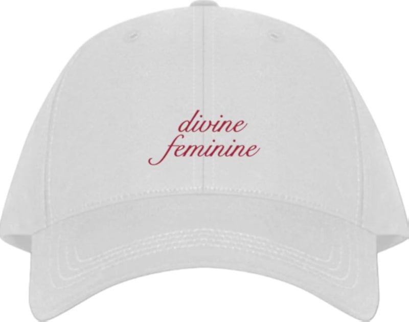 Divine Feminine Plain unisex baseball cap White