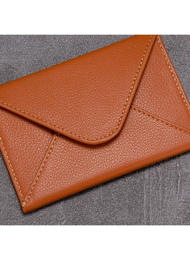 HISCOW Envelope Business Card Case With Magnet Closure Italian Calfskin (Tan) - Image 5