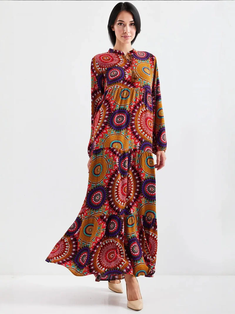 بيغ دارت فستان ماكسي بياقة فيونكة