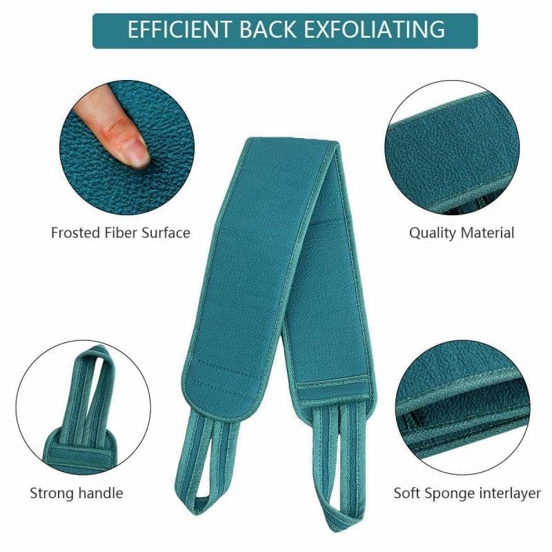 Dezzy Bath Sponge Set for Shower Exfoliating Glove Mesh Puff Loofah Long Back Scrubber Bath Set for Adults (Set of 3) - Image 2