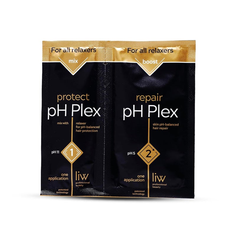 pH Plex Relaxer Steps 1  2 Protect  Repair  Hair Care Treatment  Use with Home Hair Relaxer Products  Salon Quality Professional Results at Home  1 Sachet of Steps 1  2