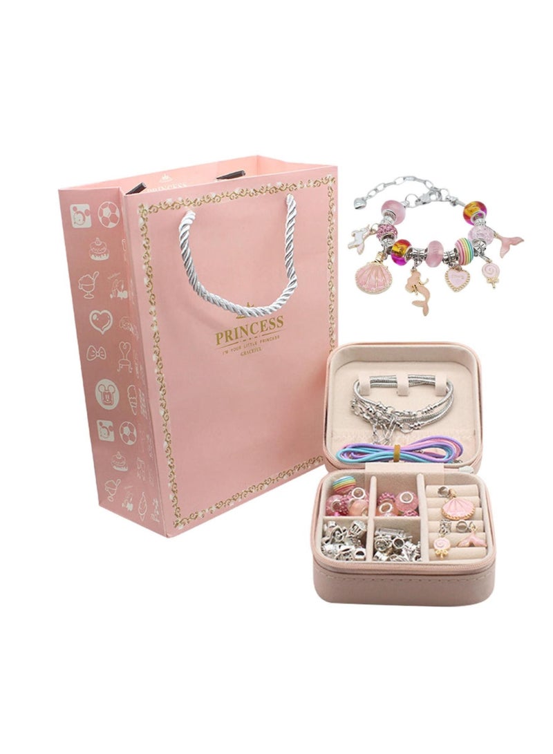 66pcs Charm Bracelet Making Kit, Teen Girl Gifts Jewelry Making Kit, Unicorn/Mermaid Girl Toys Art Supplies Crafts for Girls Age 5-12 - Image 3