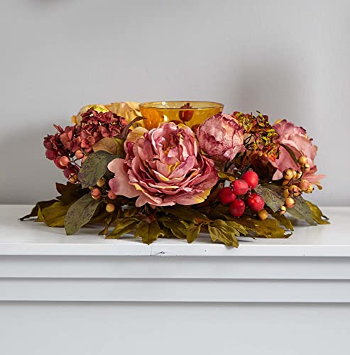 Nearly Natural Peony Hydrangea Candelabrum - Image 3