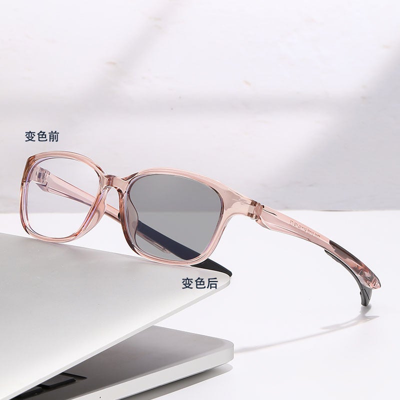 Automatic color-changing ultra-light anti-blue light myopia glasses outdoor sports cross-border TR90 leisure style all-match myopia glasses - Image 4