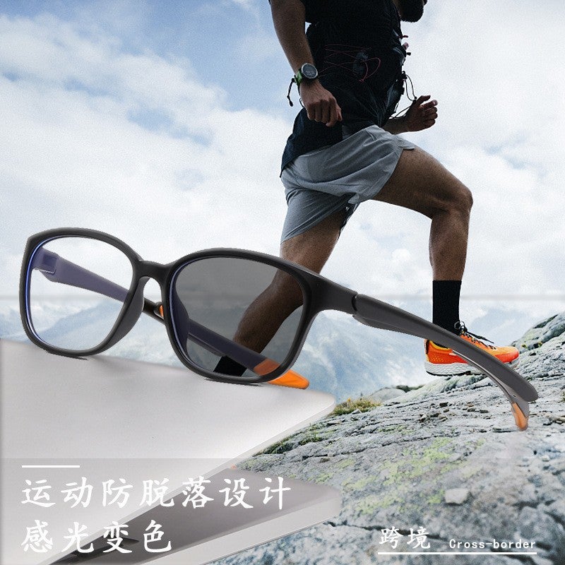 Automatic color-changing ultra-light anti-blue light myopia glasses outdoor sports cross-border TR90 leisure style all-match myopia glasses - Image 2