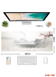 CARONIC Extended Gaming Mouse Pad with Stitched Edges Durable Non-Slip Natural Rubber Base  Waterproof Computer Keyboard Pad Mat For Esports Pros Gamer Desktop Office Garden  - Image 3