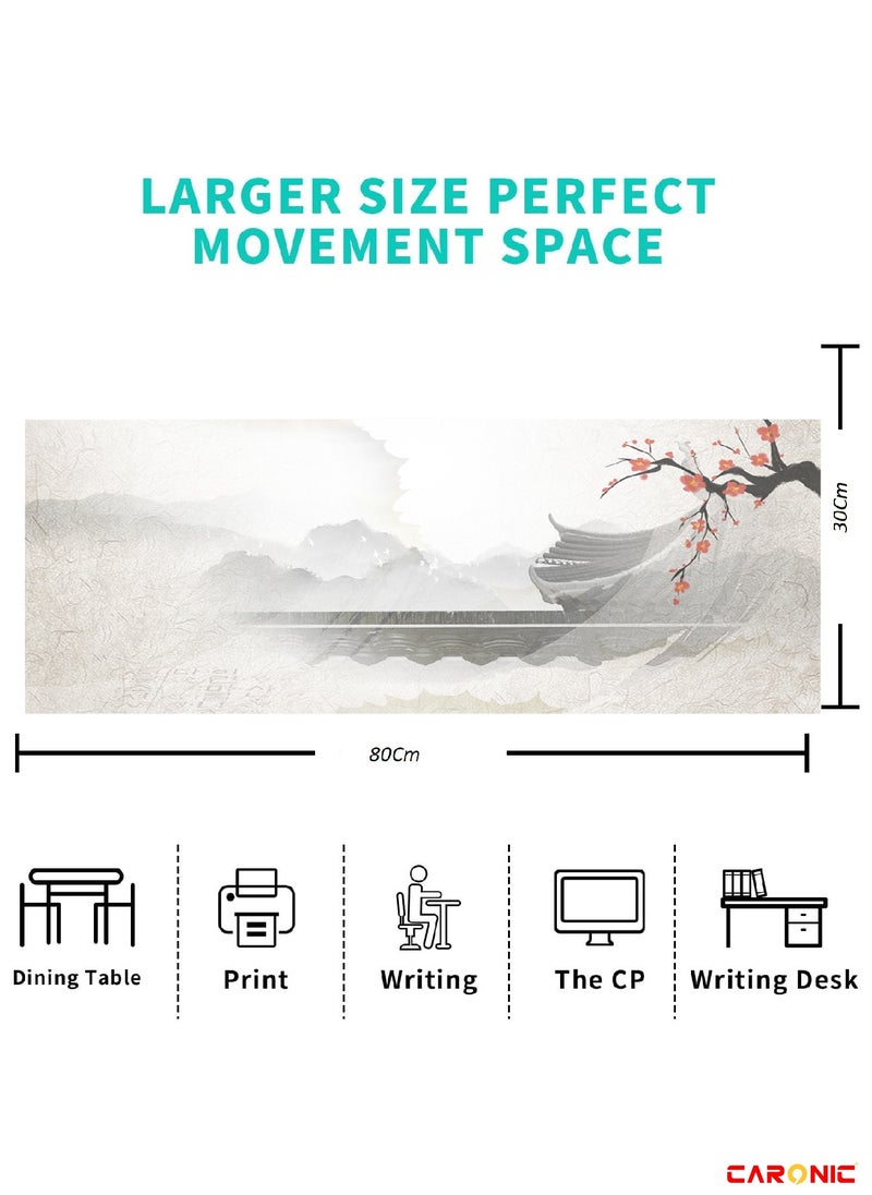 Extended Gaming Mouse Pad with Stitched Edges Durable Non-Slip Natural Rubber Base  Waterproof Computer Keyboard Pad Mat For Esports Pros Gamer Desktop Office Garden