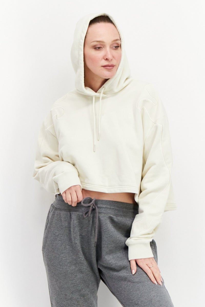 PUMA Women Sportswear Fit Training Hoodie, Cream - Image 1