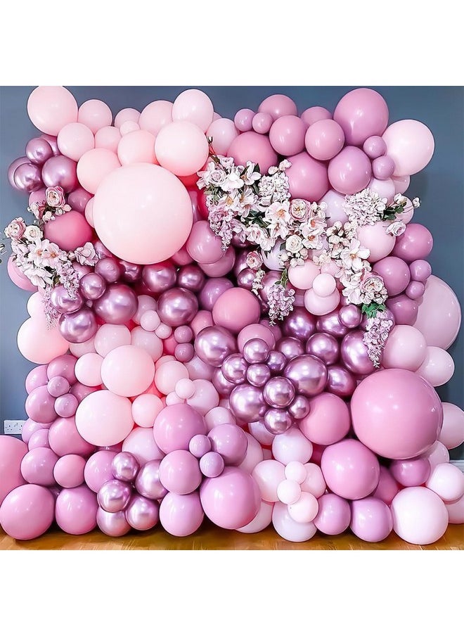 PartyWoo PartyWoo Red and Pink Balloon Garland, 100 pcs Balloons Different Sizes Pack of 18 Inch 12 Inch 10 Inch 5 Inch Red Pink Silver Rouge Red Metallic Balloons for Birthday Decorations, Party Decorations  - Image 5