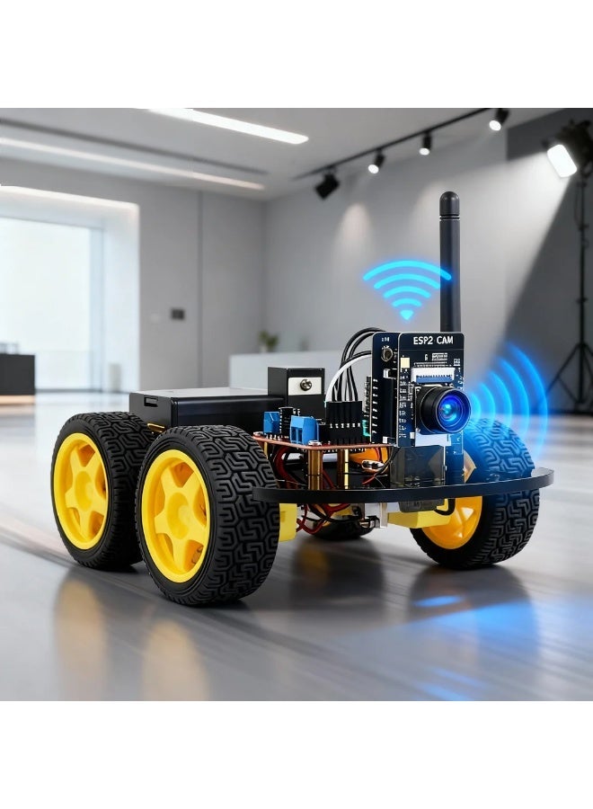 robotgcc ESP32-CAM 4WD Camera Robot Car with WiFi Video Streaming | Real-Time Remote Monitoring & Mobile Control | Programmable DIY Smart Robot Vehicle for Arduino Learning, IoT Projects & STEM Education - Image 1
