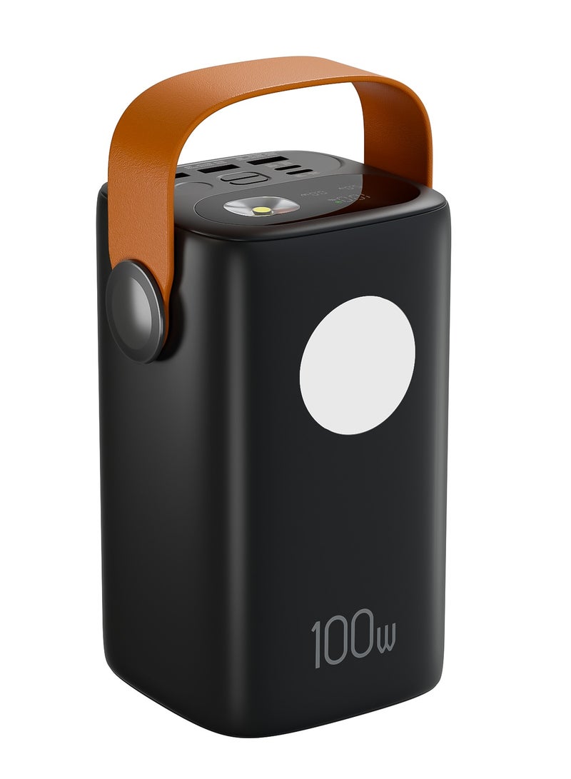 GREEN LION 60000 mAh Power Bank Hyper Core 60 PD 100W with Flashlight and Digital Display / Portable Handle / 3 USB-A Ports & 2 USB-C Ports / Fast Charging High Capacity Powerbank 60000mAh - Black - Image 1