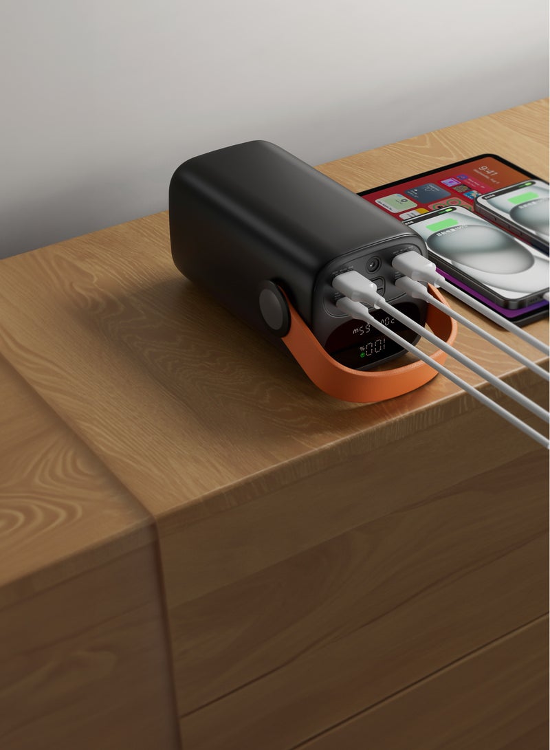 GREEN LION 60000 mAh Power Bank Hyper Core 60 PD 100W with Flashlight and Digital Display / Portable Handle / 3 USB-A Ports & 2 USB-C Ports / Fast Charging High Capacity Powerbank 60000mAh - Black - Image 2