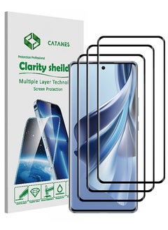 3 Pack For Oppo Reno10 Screen Protector Full Coverage Screen Protector Clear Anti-Bubble Shield Tempered Glass Screen Protector