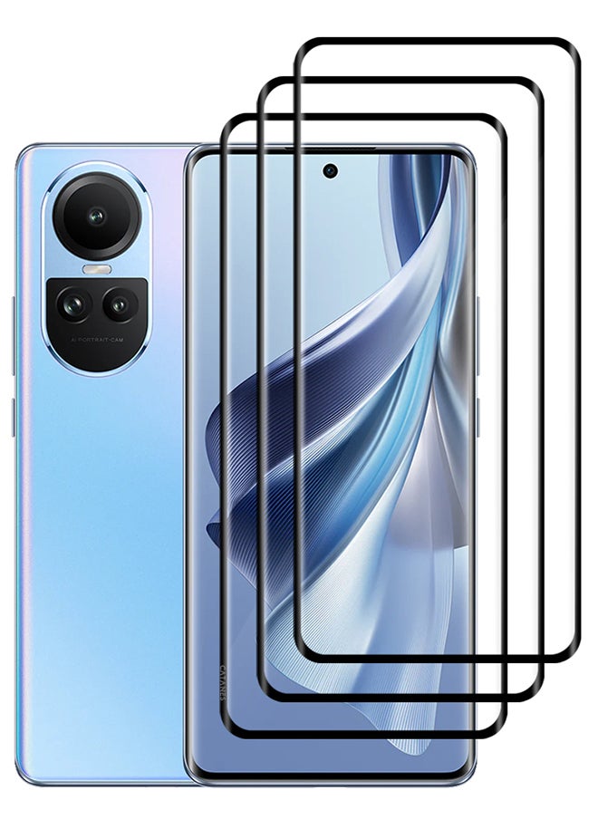 CATANES - 3 Pack For Oppo Reno10 Screen Protector Full Coverage Screen Protector Clear Anti-Bubble Shield Tempered Glass Screen Protector - Image 1
