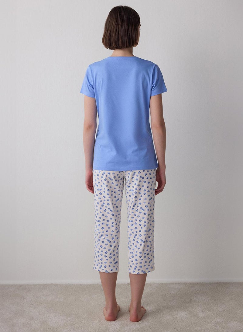 Penti Blue Forget Me Not Kapri Set Pajama Set - Image 4
