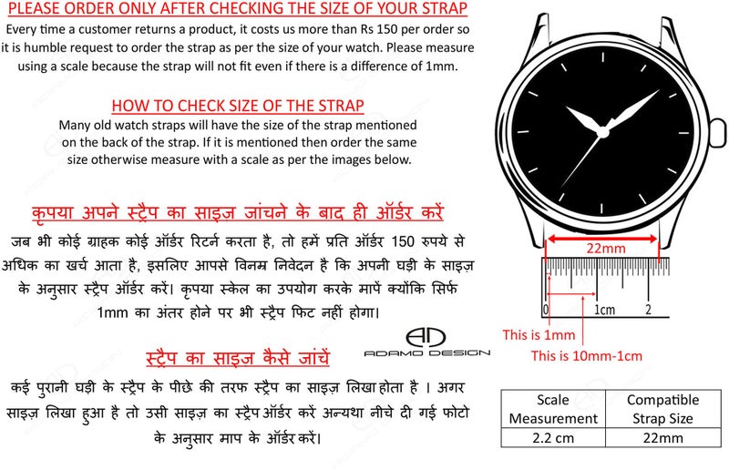 ADAMO 22mm Watch Strap Compatible for Phoenix Ultra/Phoenix/Pulse 2/Xtend Pro/Xtend Call and All 22mm Wristwatch and smartwatches - Image 5