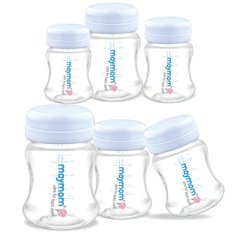 Maymom Maymom WideMouth Milk Storage Collection Bottle with Travel Cap and Sealing Ring Can Replace Spectra S1 S2 Avent Natural Avent Classic Bottles 6pc 47Oz140mL