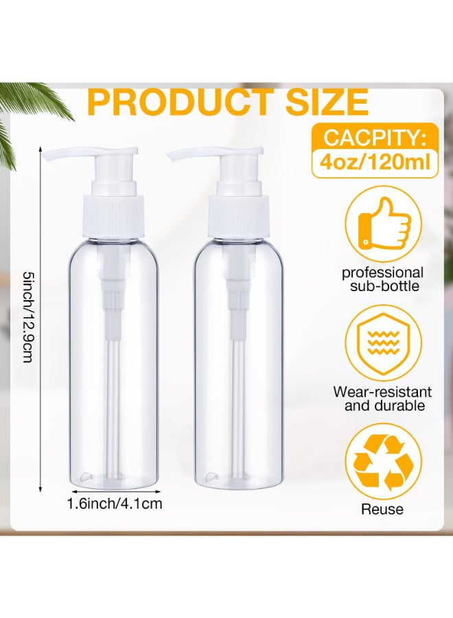 Nuenen 48 Pcs Refillable Empty Lotion Bottles 4oz120ml Plastic Pump Bottles Conditioner Shampoo Dispenser Leak Proof Pump Container for Body Wash Creams Liquid SoapWhite - Image 4