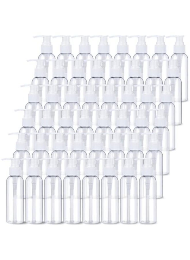 Nuenen 48 Pcs Refillable Empty Lotion Bottles 4oz120ml Plastic Pump Bottles Conditioner Shampoo Dispenser Leak Proof Pump Container for Body Wash Creams Liquid SoapWhite - Image 1
