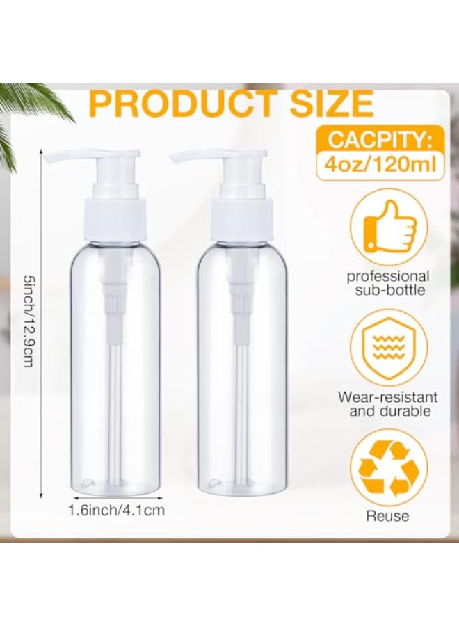 Nuenen 48 Pcs Refillable Empty Lotion Bottles 4oz120ml Plastic Pump Bottles Conditioner Shampoo Dispenser Leak Proof Pump Container for Body Wash Creams Liquid SoapWhite - Image 3