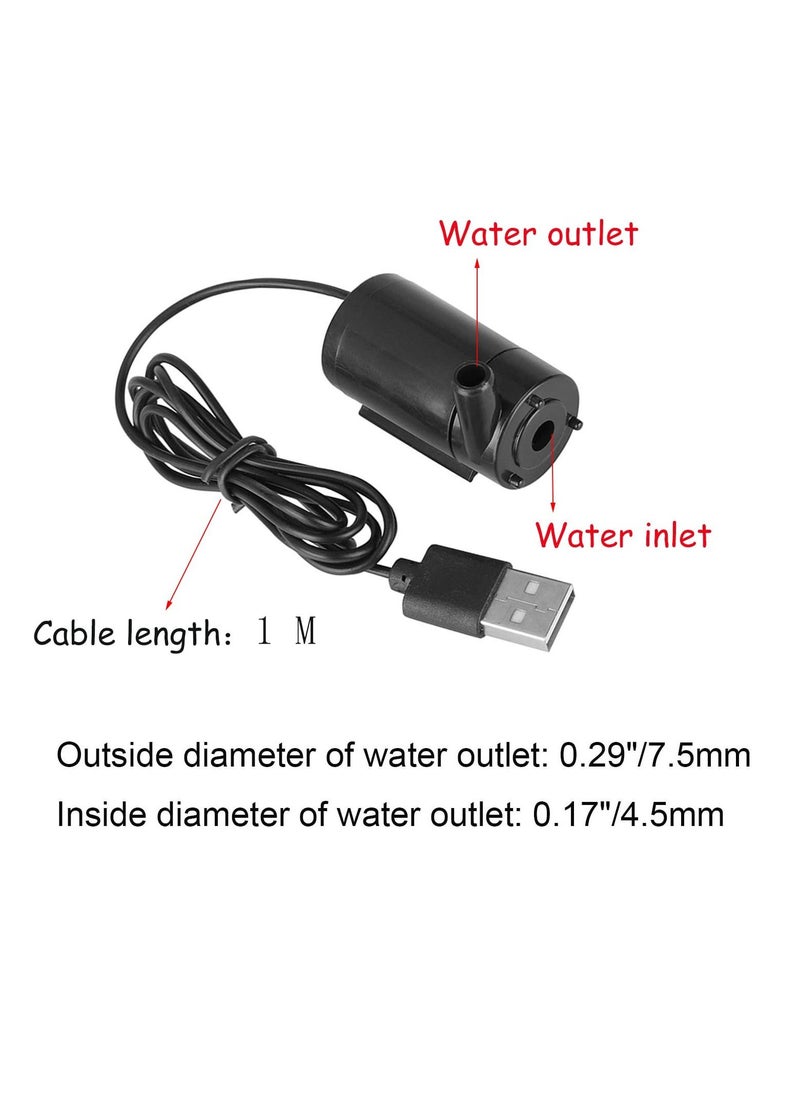 KASTWAVE - 3Pcs DC 3 5V USB Micro Submersible Mini Water Pump for Aquariums Fish Tank Pond Fountain Hydroponics Garden Fountain Waterfall Black - Image 1