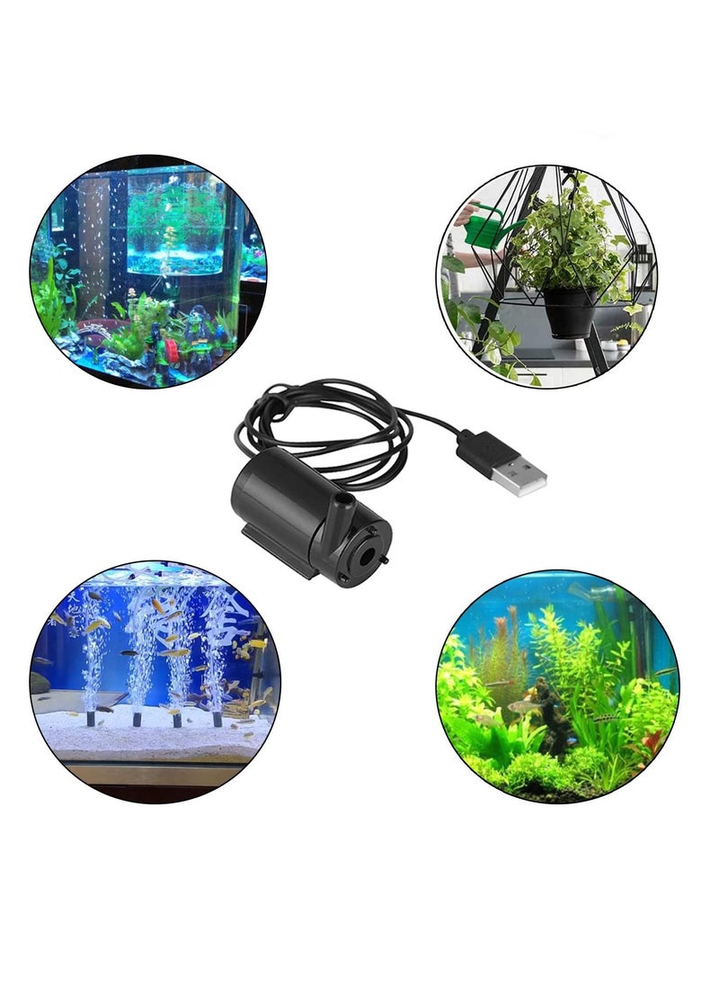 KASTWAVE - 3Pcs DC 3 5V USB Micro Submersible Mini Water Pump for Aquariums Fish Tank Pond Fountain Hydroponics Garden Fountain Waterfall Black - Image 1