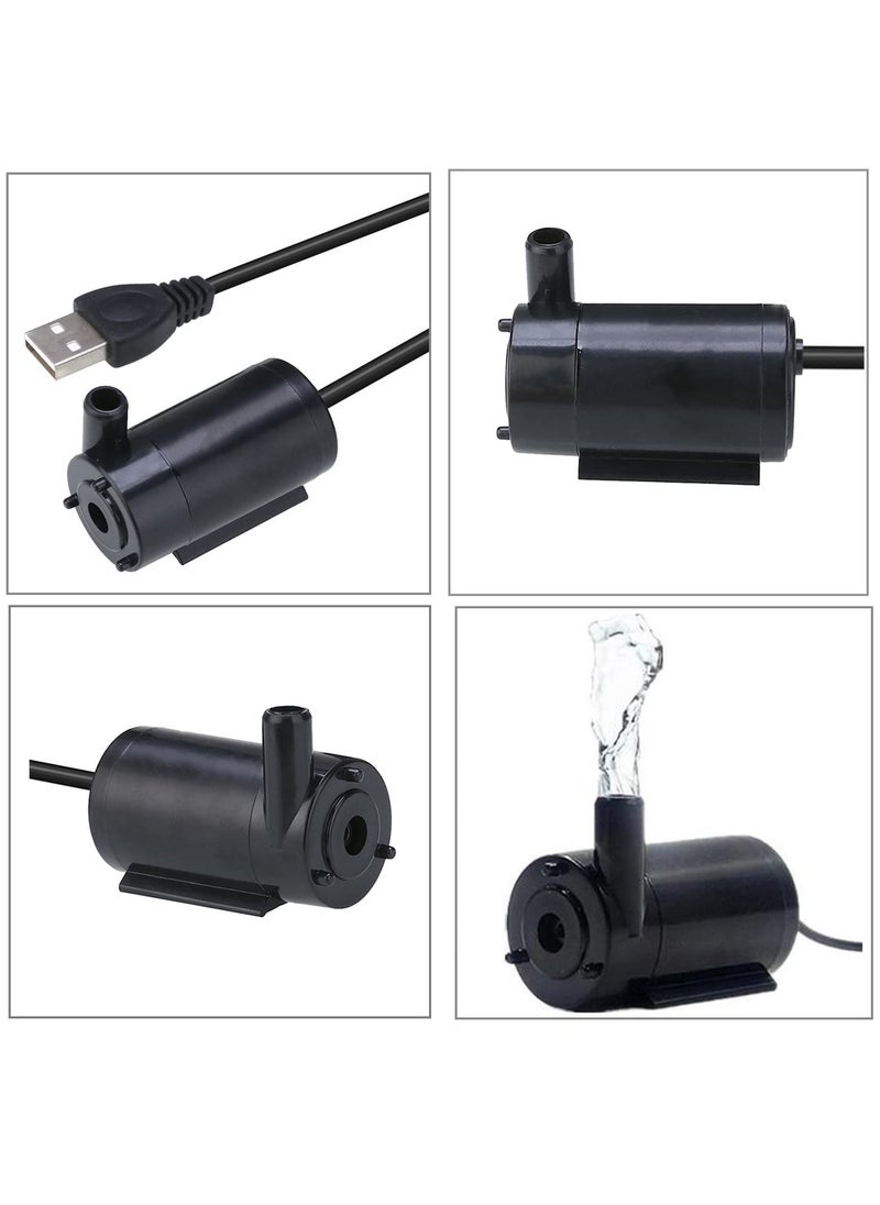KASTWAVE - 3Pcs DC 3 5V USB Micro Submersible Mini Water Pump for Aquariums Fish Tank Pond Fountain Hydroponics Garden Fountain Waterfall Black - Image 1