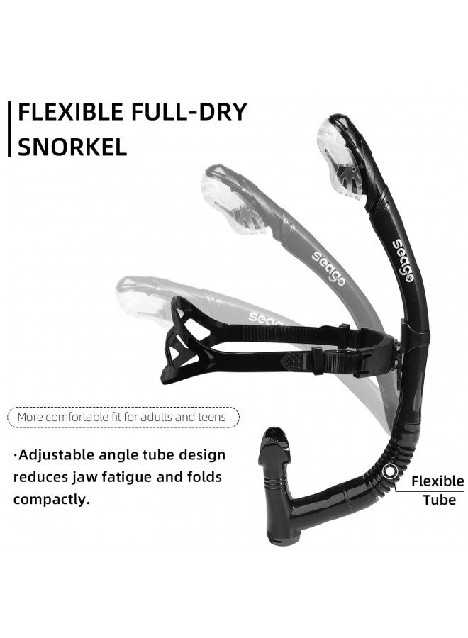 Seago سنوركل سيغو للسباحة، سنوركل أمامي جاف للسباحين للبالغين والشباب، معدات تدريب السباحة في المسبح والمياه المفتوحة مع وسائد رأس مريحة وفم مصنوع من سيليكون آمن للطعام - Image 5